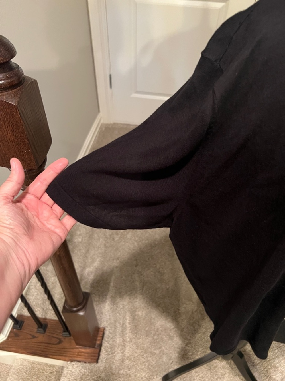 Peter Nygard Black Open-Front Cardigan with Silver Stud Detail - Picture 5 of 8